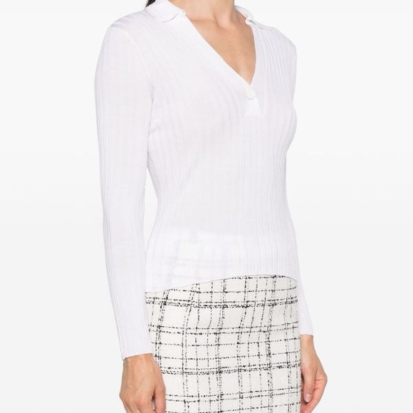 Vince Tops - Vince ribbed knit polo top wool silk blend theory Eileen fisher cos everlane